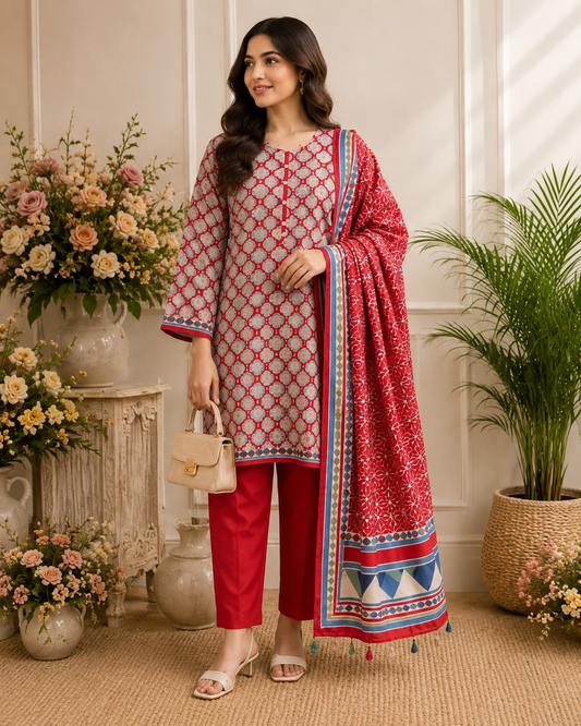 Laal Noor Signature Lawn Set